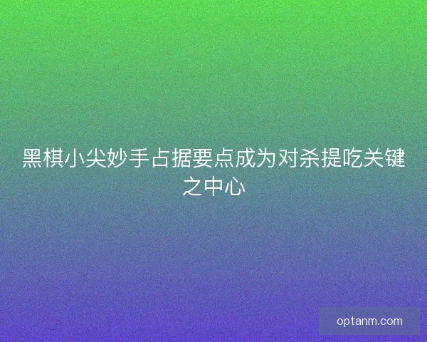 黑棋小尖妙手占据要点成为对杀提吃关键之中心