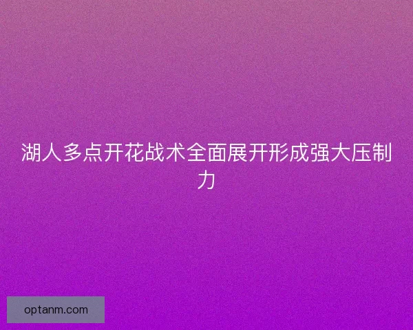 湖人多点开花战术全面展开形成强大压制力